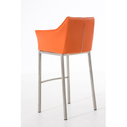 Tabouret de bar Damaso E avec structure à 4 pieds orange