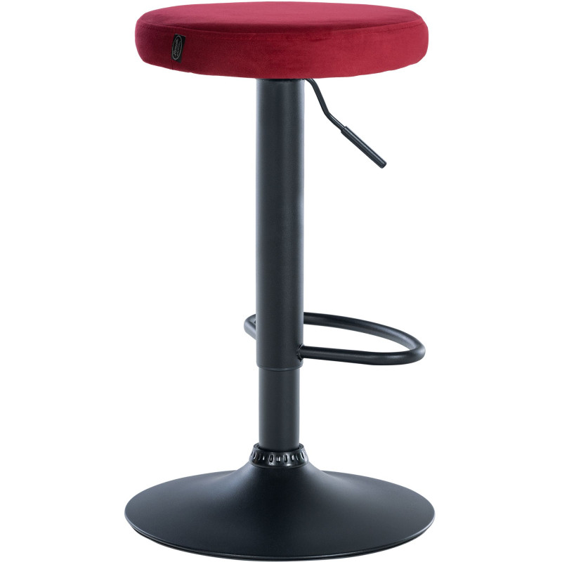 Lot de 2 tabourets de bar Ponte velours noir rouge