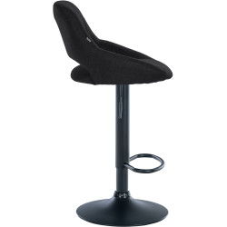 Tabouret de bar Milet tissu noir