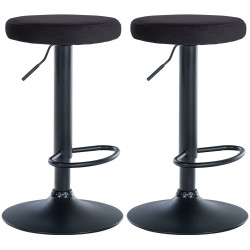 Set di 2 sgabelli da bar Ponte in velluto nero