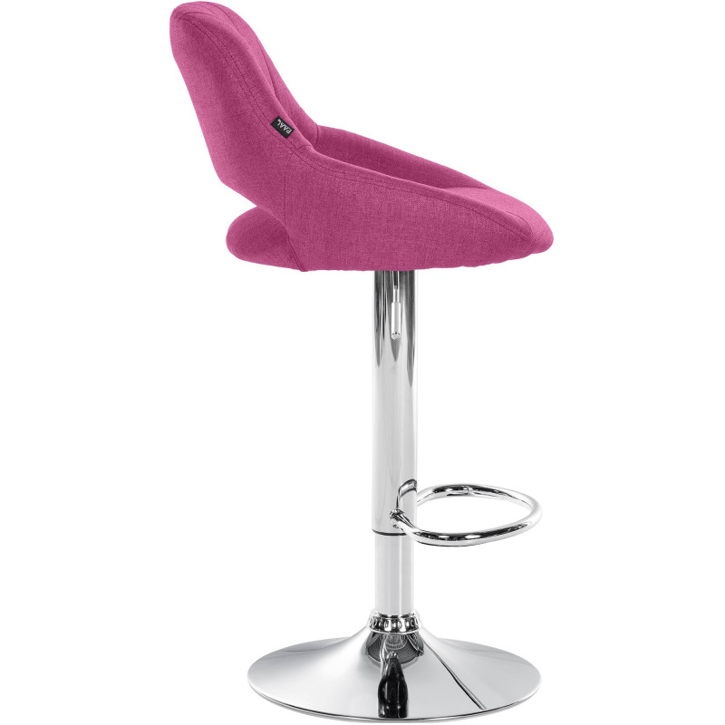 Tabouret de bar Milet tissu chromé violet