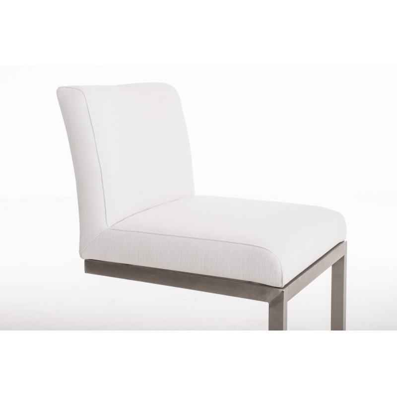 Tabouret de bar en tissu Paros blanc