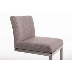 Tabouret de bar en tissu Paros gris