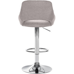 Tabouret de bar Milet tissu chromé gris