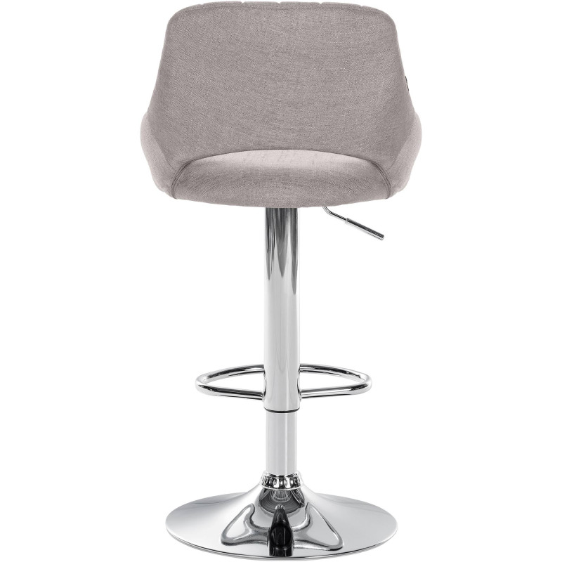 Tabouret de bar Milet tissu chromé gris