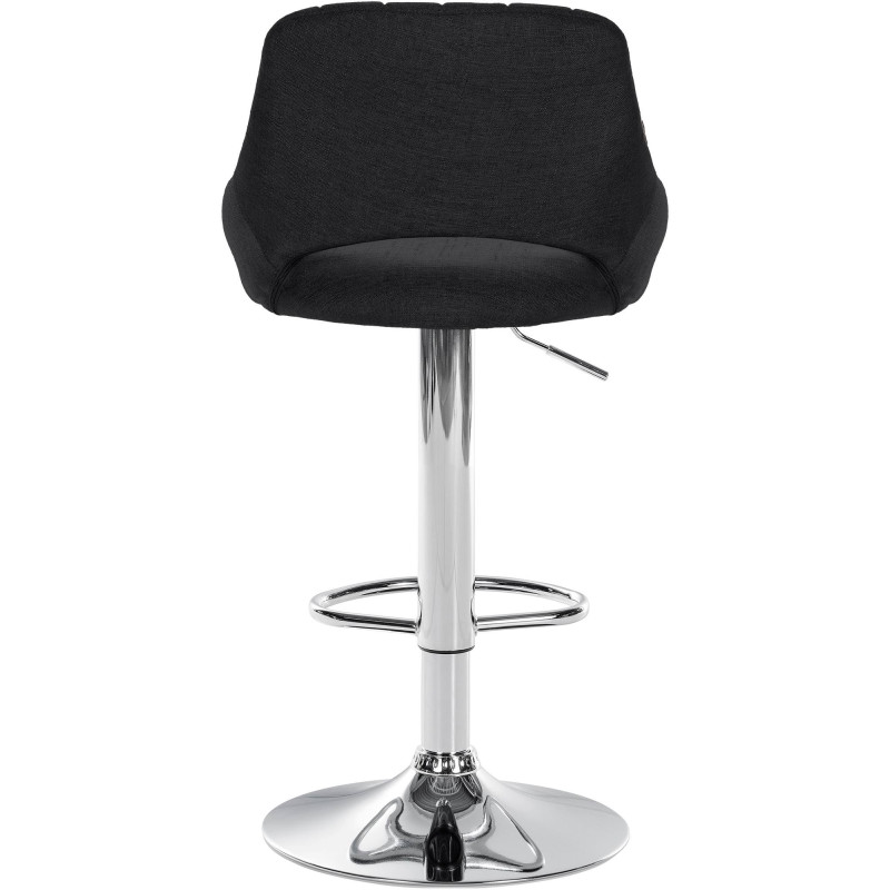 Tabouret de bar Milet tissu chromé noir