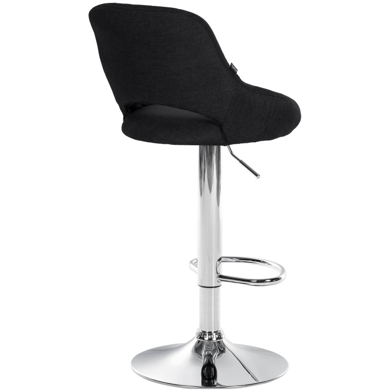 Tabouret de bar Milet tissu chromé noir