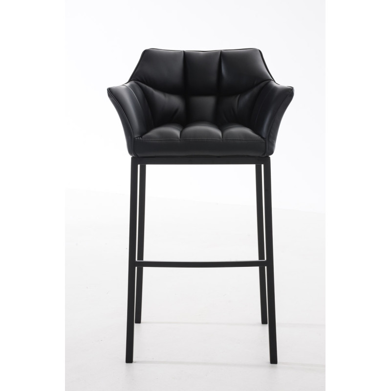 Tabouret de bar Damaso B avec structure à 4 pieds noir