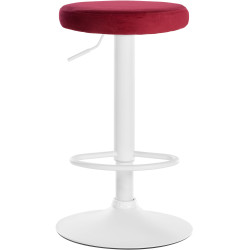 Lot de 2 tabourets de bar Ponte velours blanc rouge