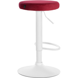 Lot de 2 tabourets de bar Ponte velours blanc rouge