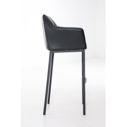 Tabouret de bar Damaso B avec structure à 4 pieds noir