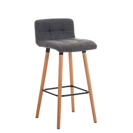 Tabouret de bar en tissu Lincoln gris clair