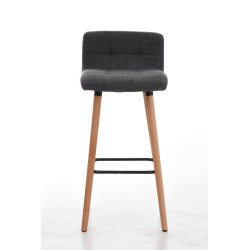 Tabouret de bar en tissu Lincoln gris clair