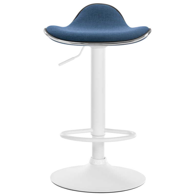 Tabouret de bar Shanghai en tissu bleu