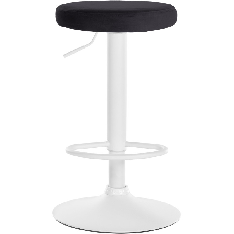Lot de 2 tabourets de bar Ponte velours blanc noir