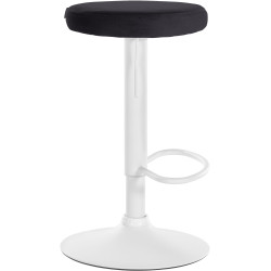 Lot de 2 tabourets de bar Ponte velours blanc noir