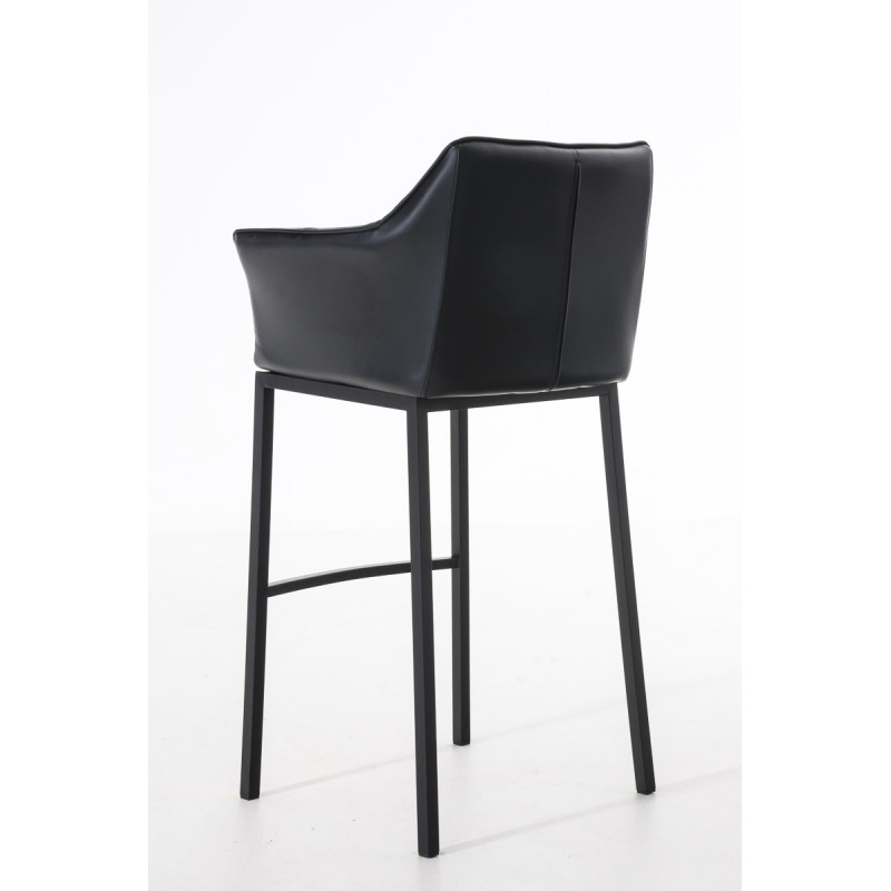 Tabouret de bar Damaso B avec structure à 4 pieds noir