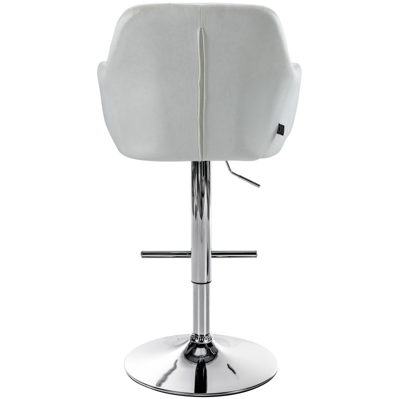 Tabouret de bar en velours chromé Natoma crème