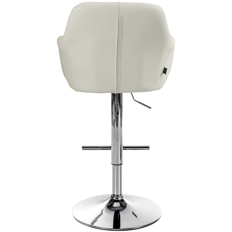 Tabouret de bar Natoma, simili cuir, chrome crème