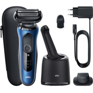 Rasoir …lectrique Avec Tondeuse De Précision Braun Series 6 61-B7200cc - Centre SmartCare, Bleu