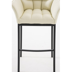 Tabouret de bar Damaso B avec piètement à 4 pieds crème