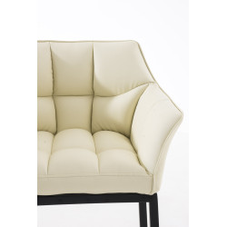 Tabouret de bar Damaso B avec piètement à 4 pieds crème