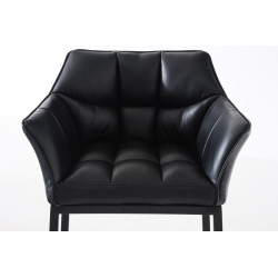 Tabouret de bar Damaso B avec structure à 4 pieds noir