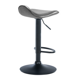 Tabouret de bar Shanghai tissu gris clair