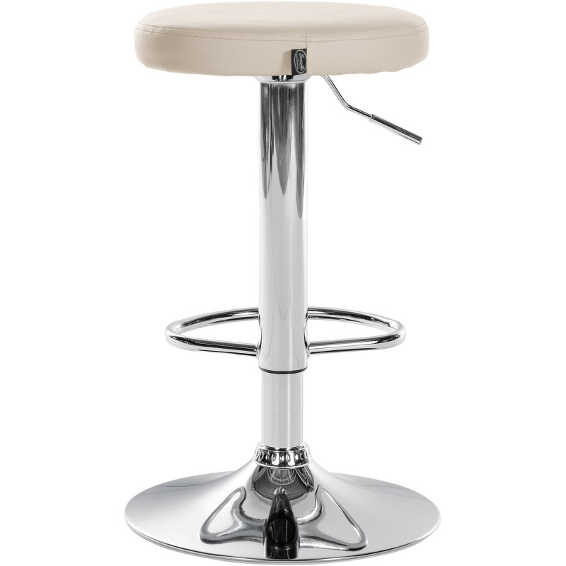 Lot de 2 tabourets de bar Ponte simili cuir chrome crème