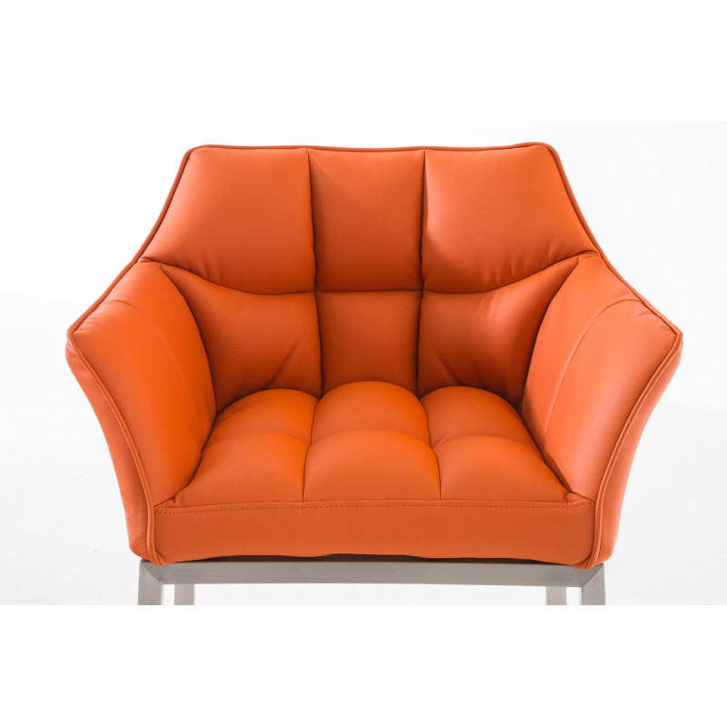 Tabouret de bar Damaso E avec piètement à 4 pieds orange