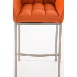 Tabouret de bar Damaso E avec piètement à 4 pieds orange