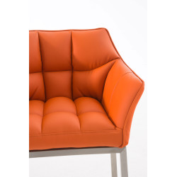 Tabouret de bar Damaso E avec piètement à 4 pieds orange