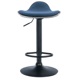 Tabouret de bar Shanghai tissu bleu