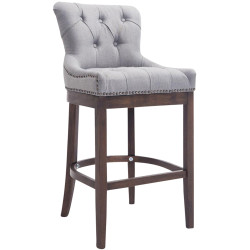 Tabouret de bar en tissu Lakewood, style antique gris clair
