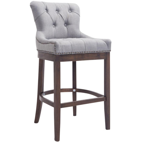 Tabouret de bar en tissu Lakewood, style antique gris clair