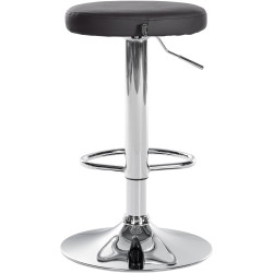 Lot de 2 tabourets de bar Ponte simili cuir chrome noir