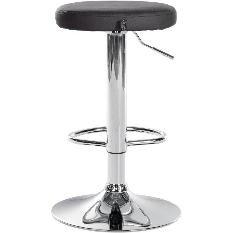Lot de 2 tabourets de bar Ponte simili cuir chrome noir