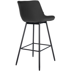Tabouret de bar Weston en similicuir noir