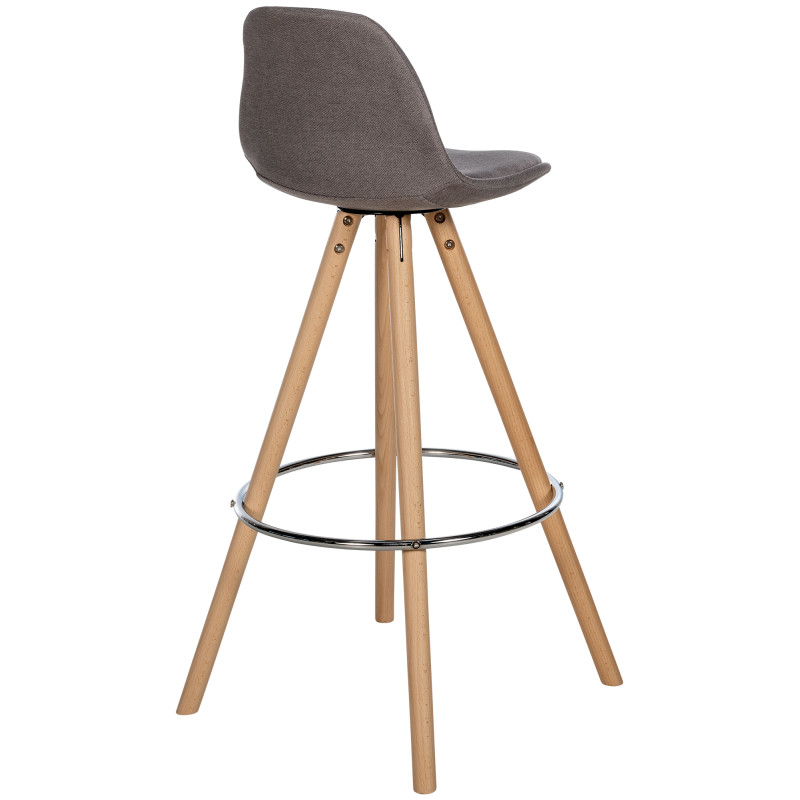 Tabouret de bar Corbin tissu rond nature taupe
