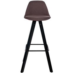 Tabouret de bar Corbin tissu carré brun