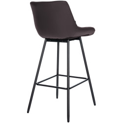 Tabouret de bar Weston en similicuir brun