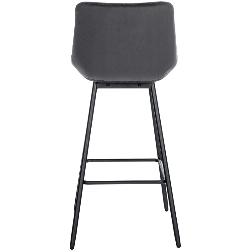 Tabouret de bar en velours Weston gris foncé