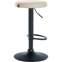 Lot de 2 tabourets de bar Ponte simili cuir noir crème