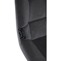 Tabouret de bar en velours Weston gris foncé