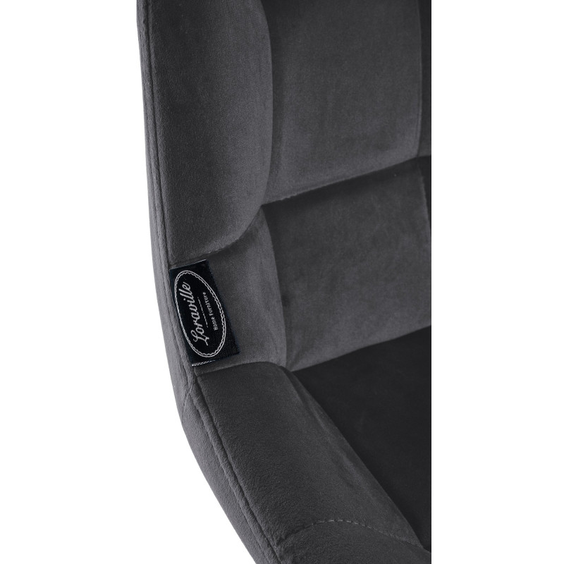 Tabouret de bar en velours Weston gris foncé