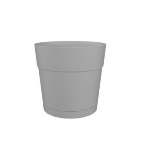 Pot a fleurs et plantes rond CAPRI LARGE - Plastique - Réservoir d'eau - diametre 35 cm - Gris clair - ARTEVASI