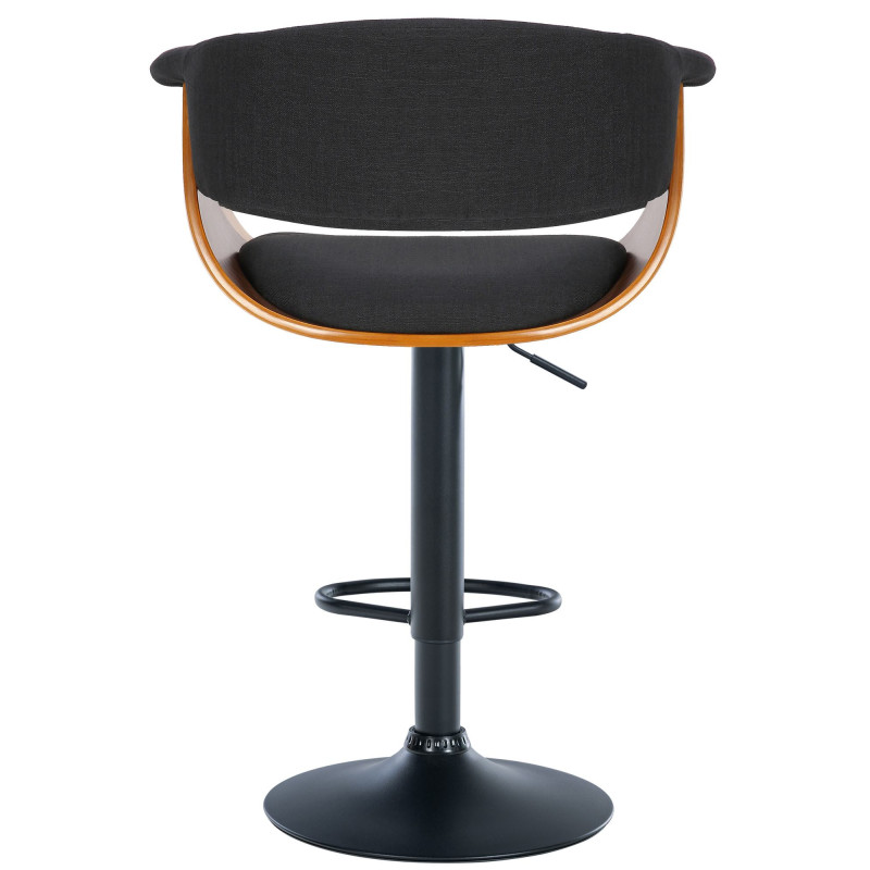 Lot de 2 tabourets de bar en tissu Vestal noyer/noir