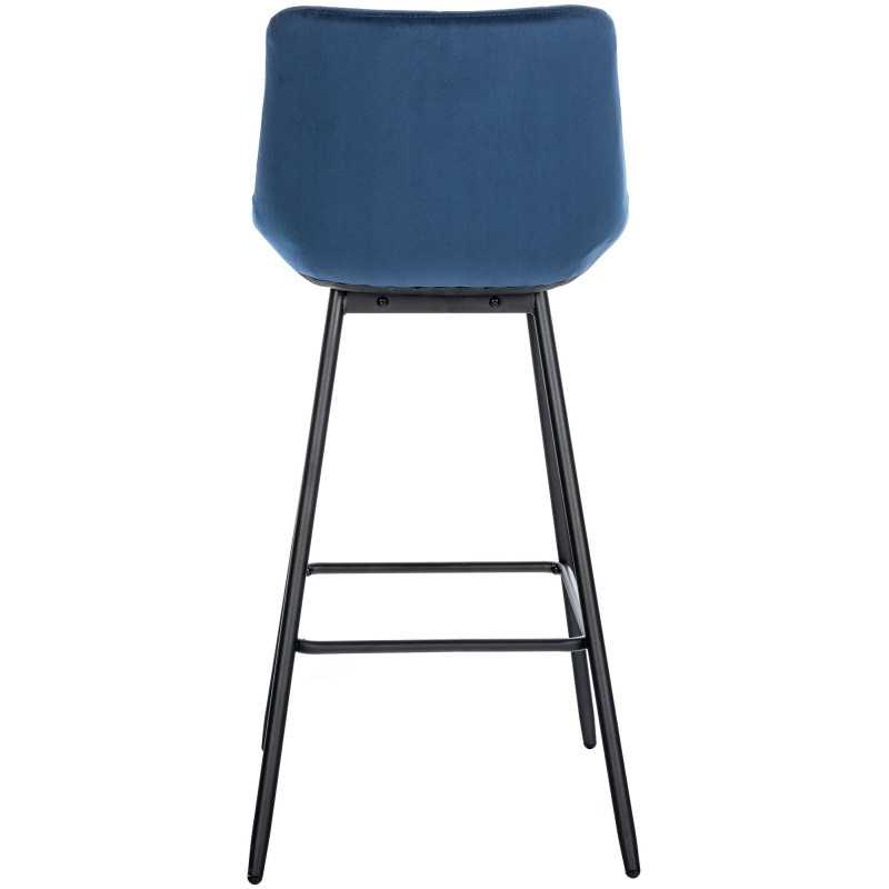 Tabouret de bar en velours Weston bleu