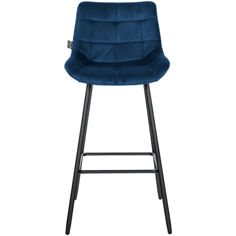 Tabouret de bar en velours Weston bleu