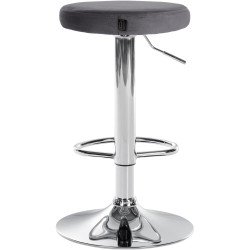 Lot de 2 tabourets de bar Ponte velours chromé gris foncé